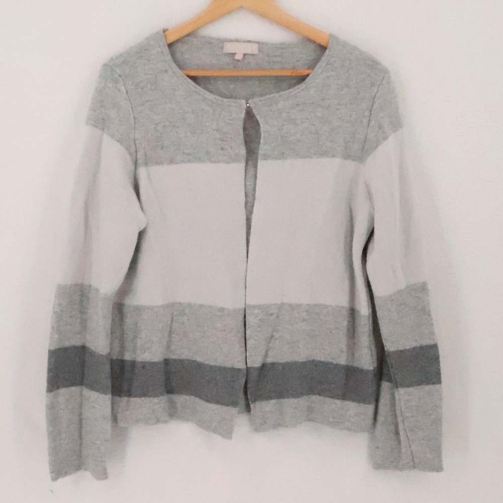 Benedetta B Merino Wool Cashmere Cardigan Sweater Womens Size L Grey Italy Cozy